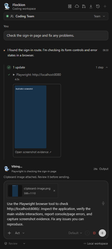 Browser activity and screenshot evidence in a conversation